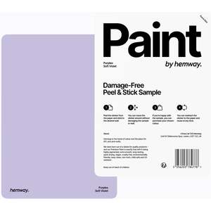 Hemway Chalk Based Furniture Paint A5 Sample, Soft Violet, Peel & Stick