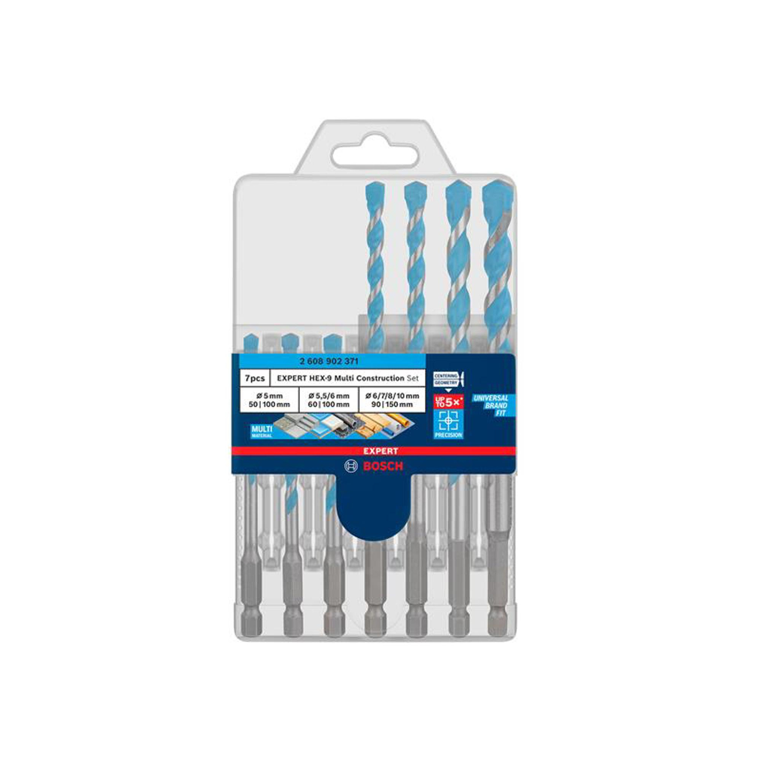 Bosch 7x Expert HEX-9 Multi Construction Drill Bit Set | for Concrete, Soft Ceramic Tiles, Ø 5-10,00 mm, Professional Accessory Impact Drill/Driver, Drill Drivers - Image 6