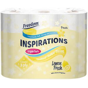 Freedom Inspirations Lemon Quilted Toilet Paper 45 Rolls