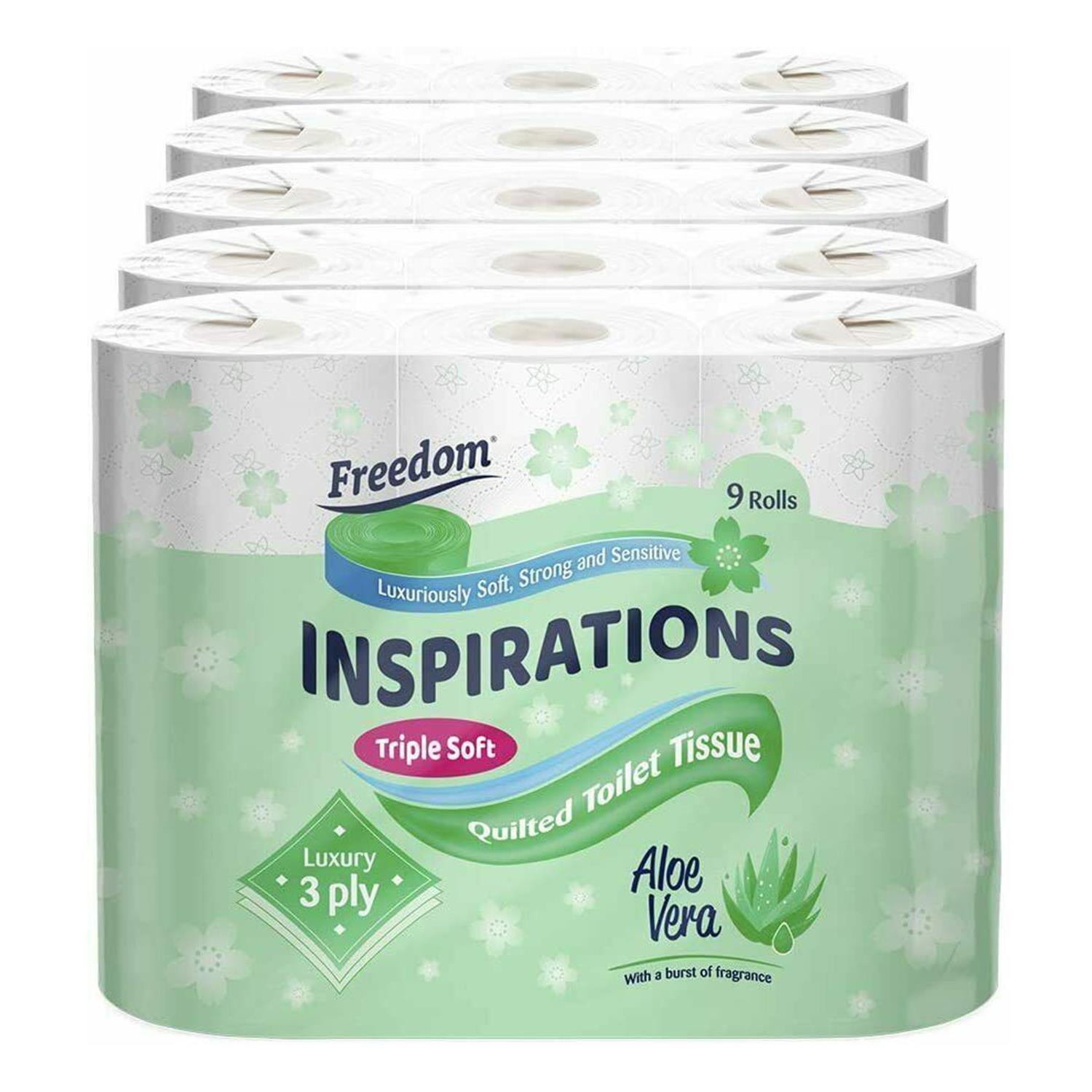 Freedom Unisex White Quilted Toilet Roll Luxury 3Ply Aloe Vera - 45 Scented Toilet Tissue In - Image 6