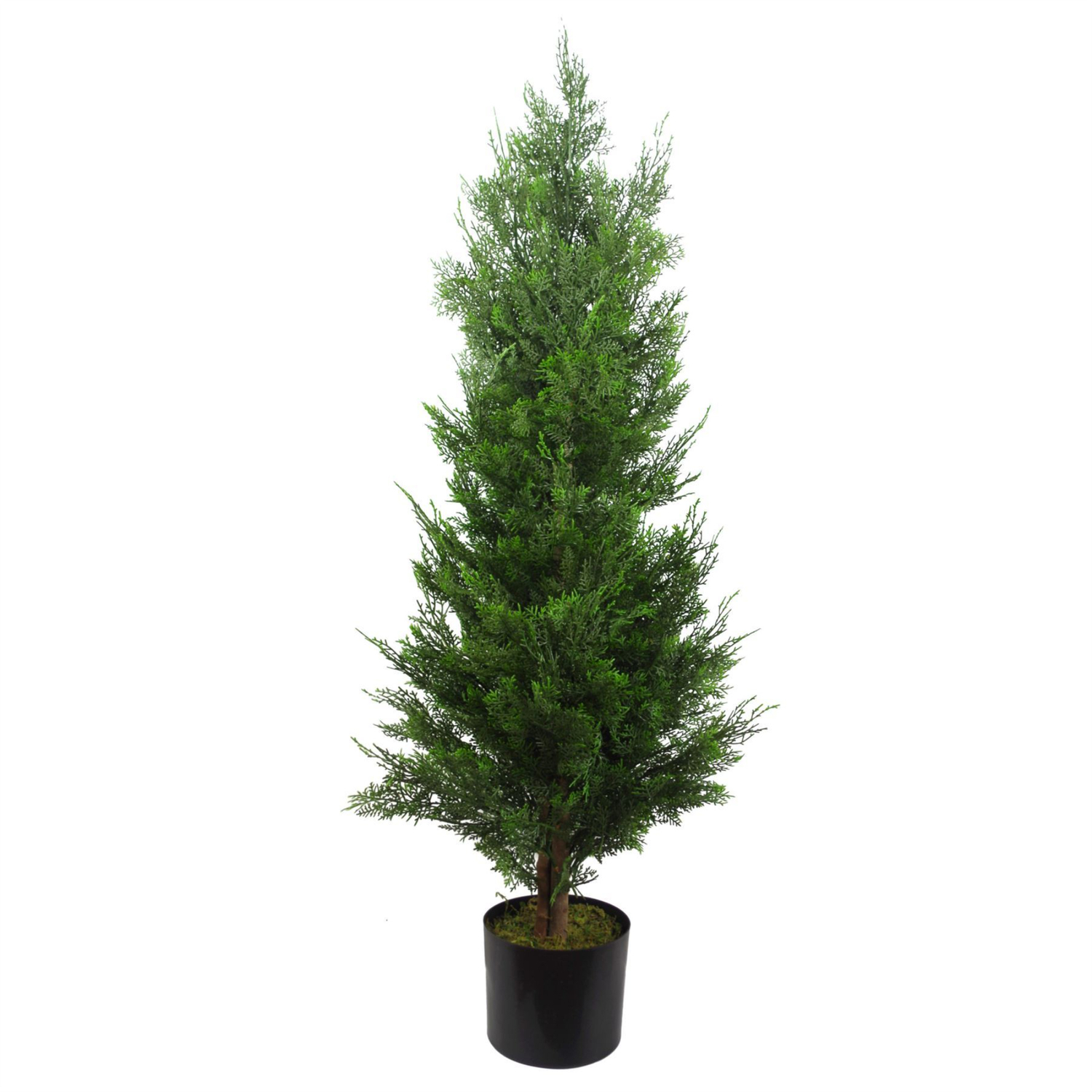 Artificial Cedar Tree Natural Wood Trunk 120cm - Green
