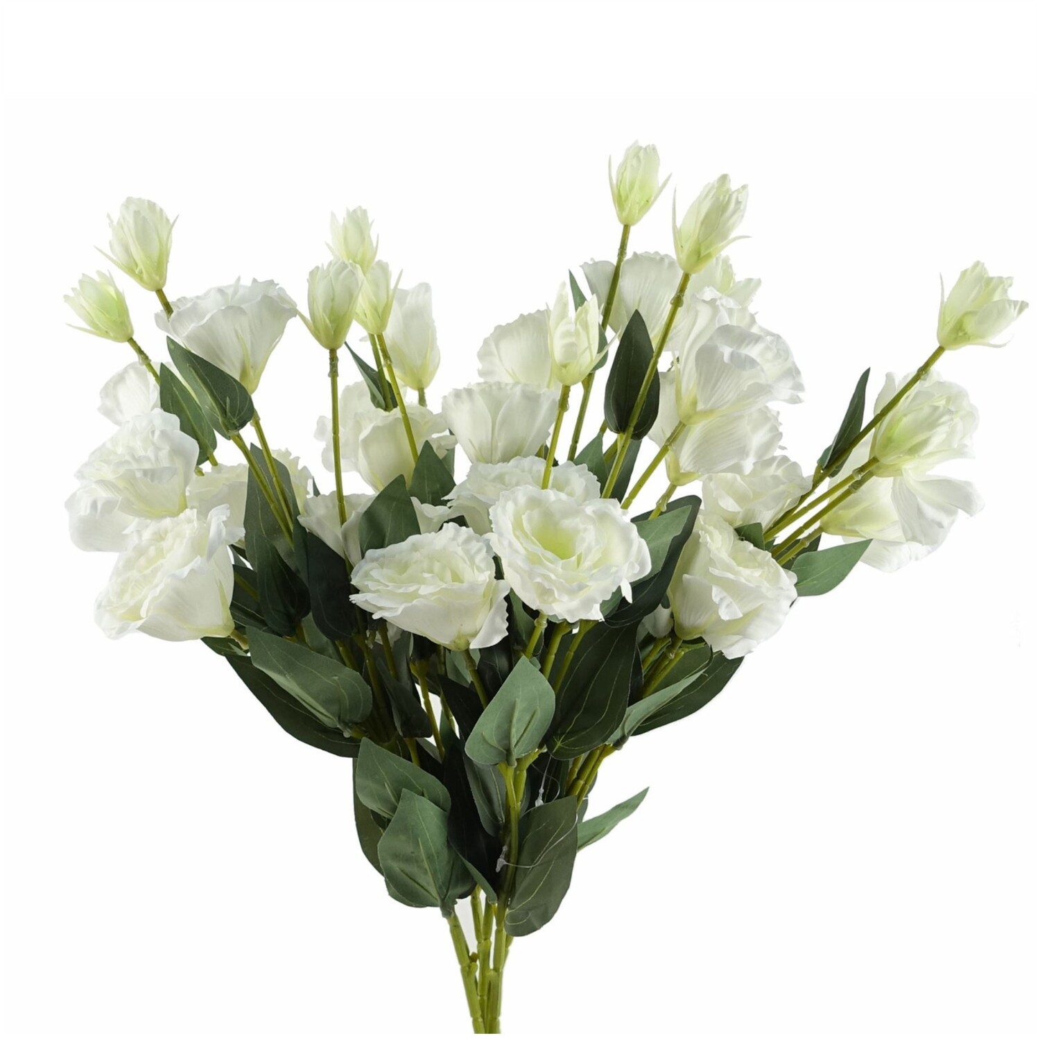 Pack of 6 White Artificial Wild Rose Stems - White