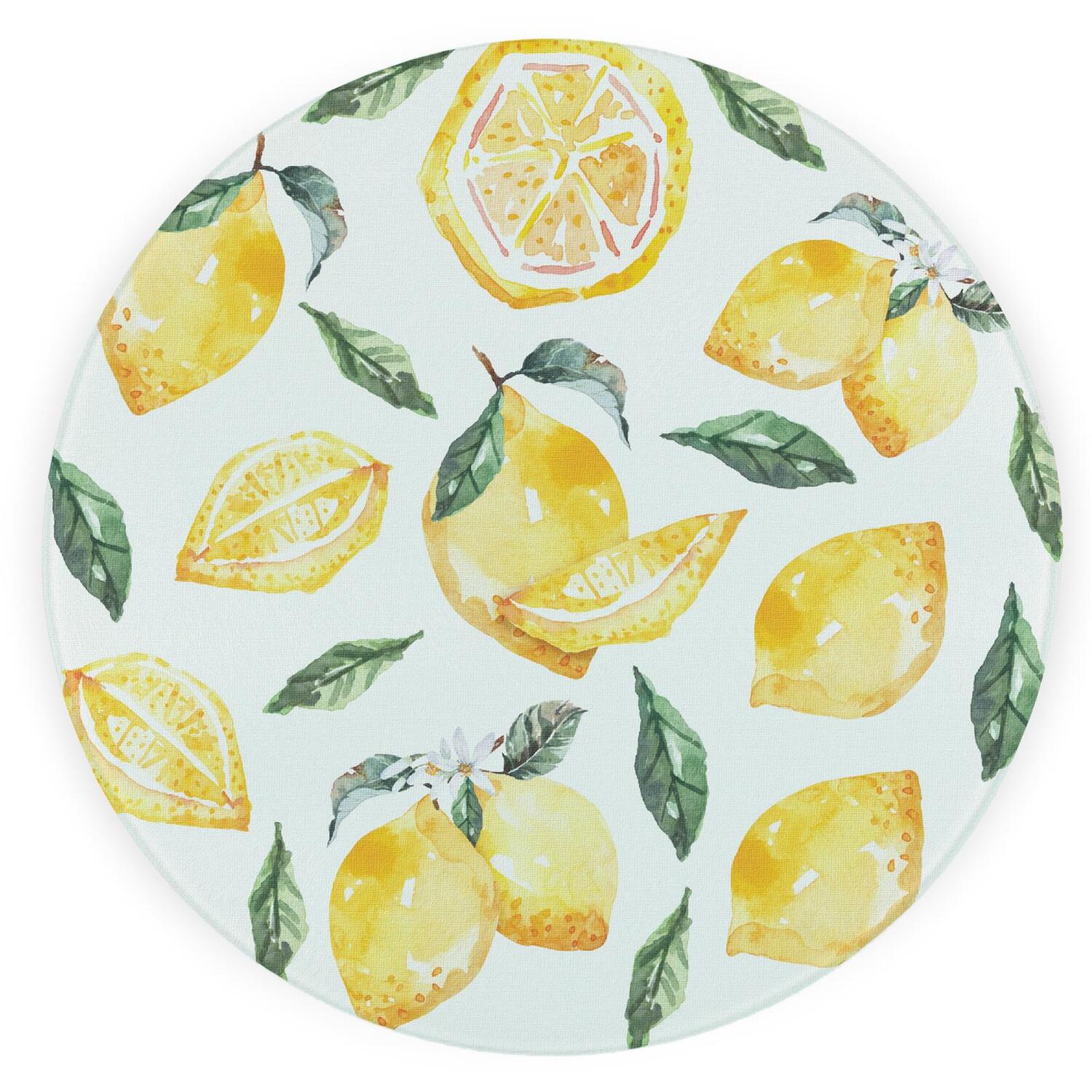 Image of Lemons Round Worktop Protector - Textured&hellip;