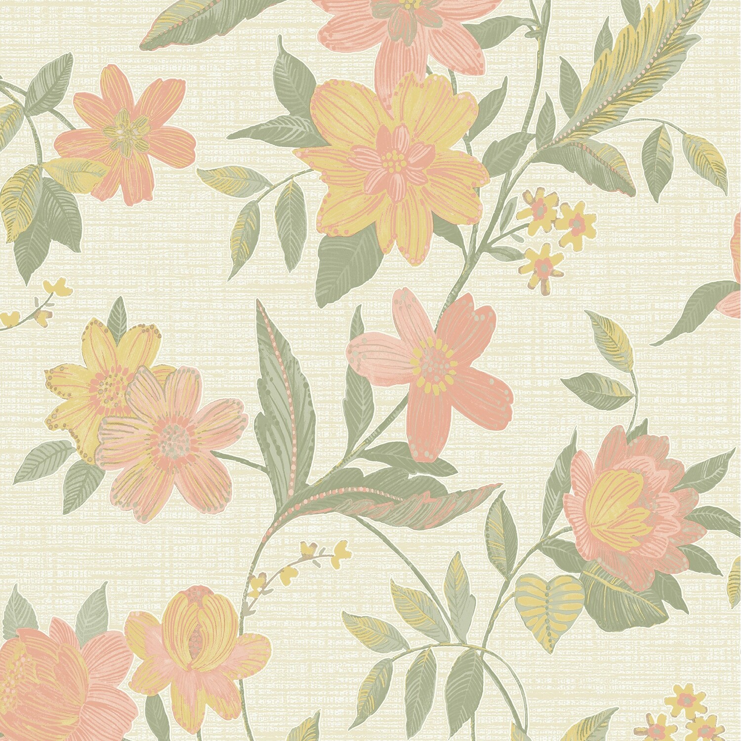 Blush Katsu Trail Wallpaper Grandeco Floral Paste The Wall Textured Blown Vinyl - Image 5