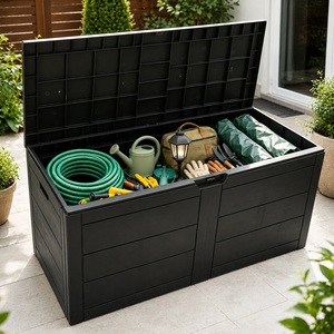 250L Garden Storage Box Outdoor Waterproof Lockable Patio Cushion Tool Toy Chest