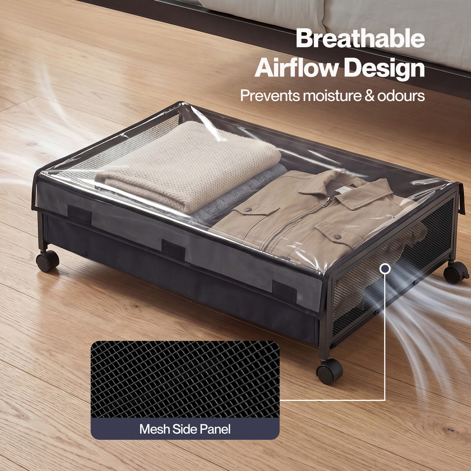 Image of Under Bed Storage Box with Lid,48L&hellip;