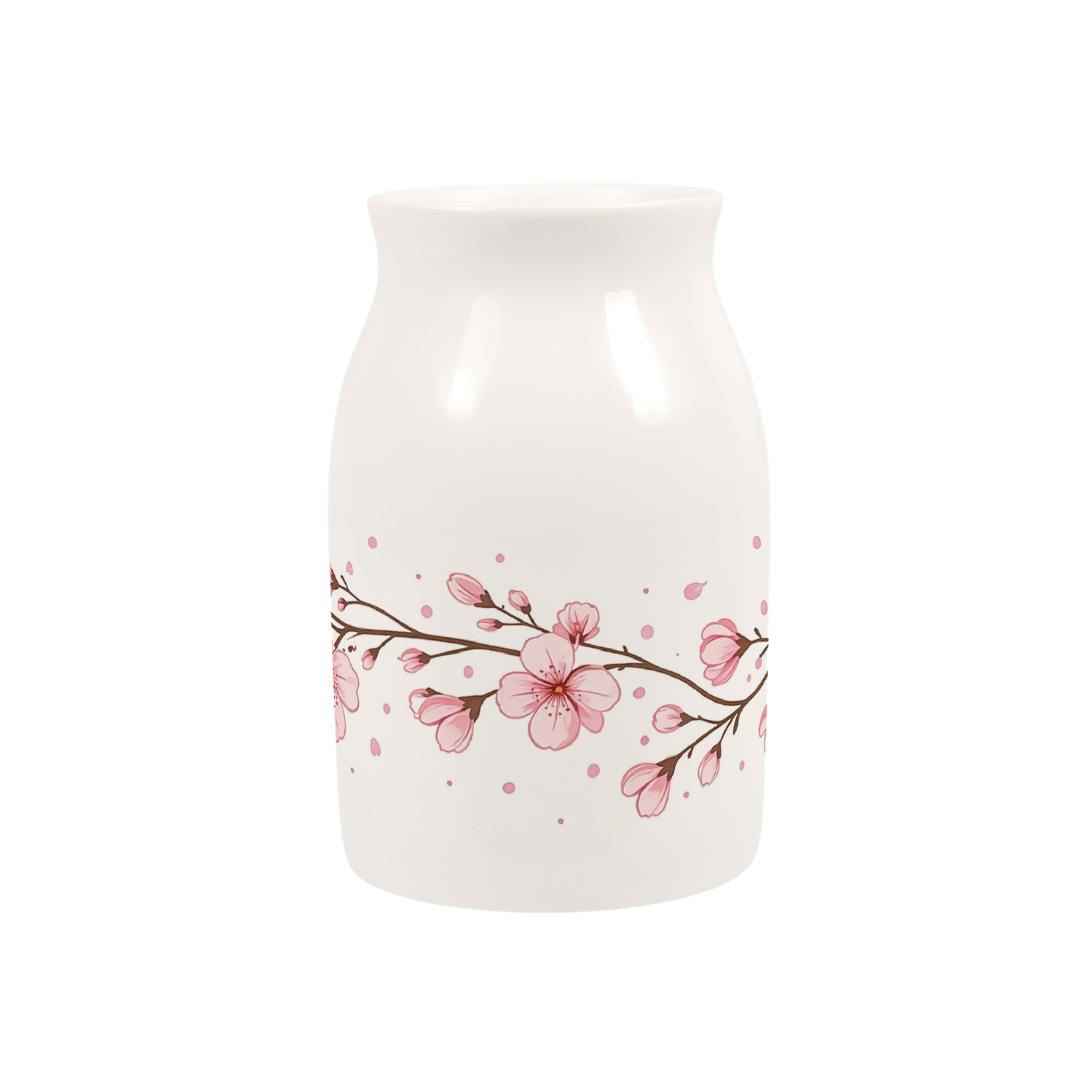 Pink Cherry Blossoms Small Porcelain Vase - Pink
