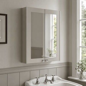 Balterley Traditional Bathroom Wall Mounted 2 Soft-Close Doors - 715 x 600mm - Pebble Grey