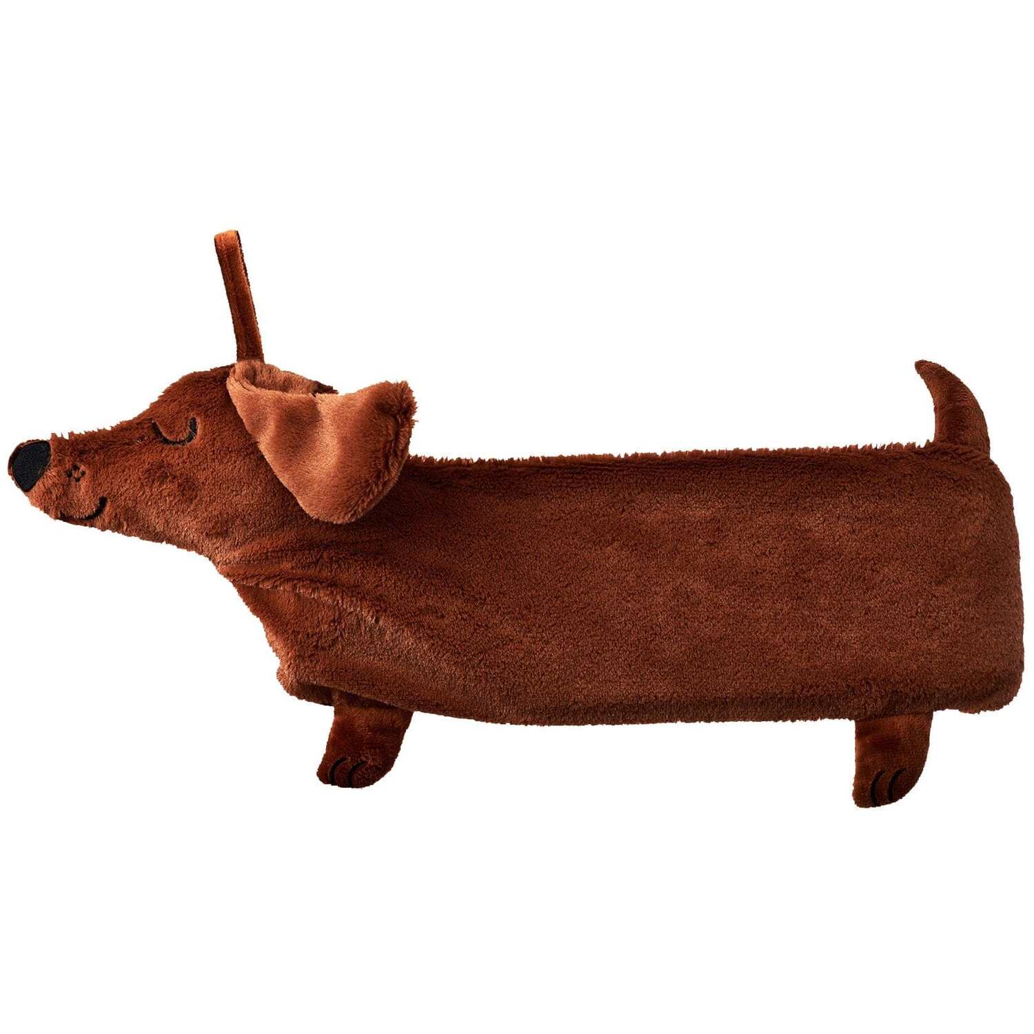 Hot Water Bottle & Cover Set DACHSHUND Brown Fleece Novelty 1L - Sass & Belle - Image 3