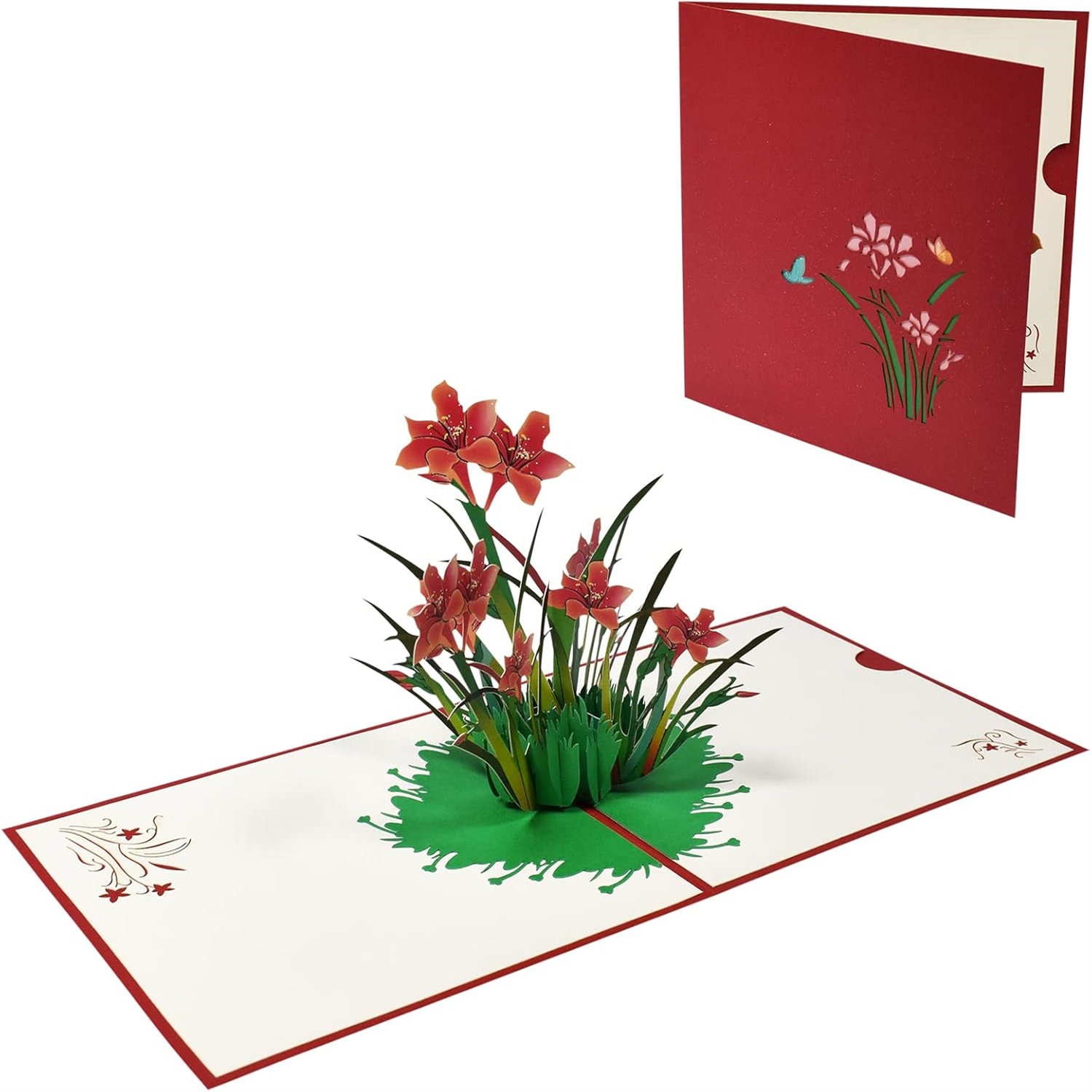 Brightfeel Color Print Daffodils 3D Pop Up Greeting Card - White