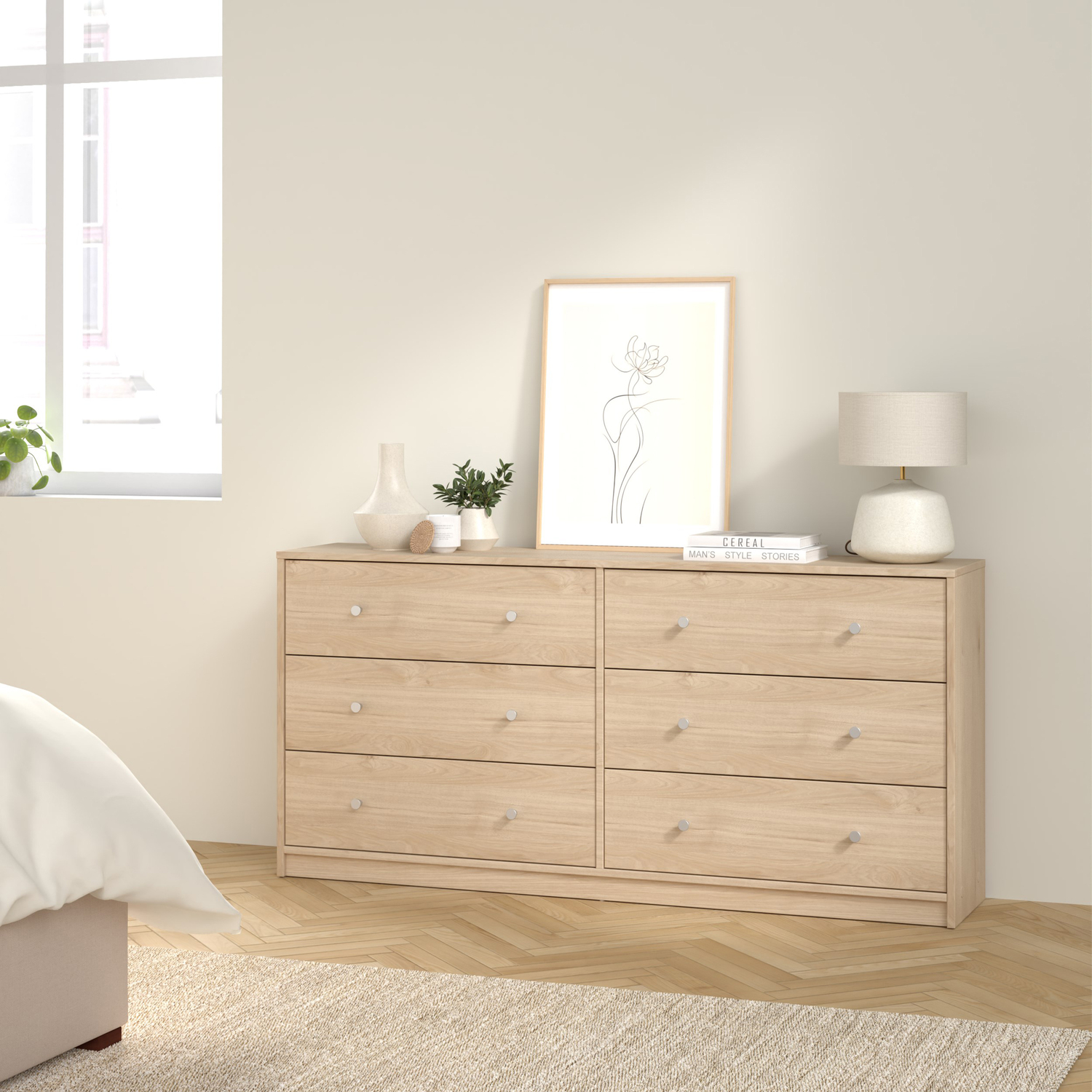 Furniture To Go May 6 Drawer Jackson Hickory Oak Chest Of Drawers - Image 6