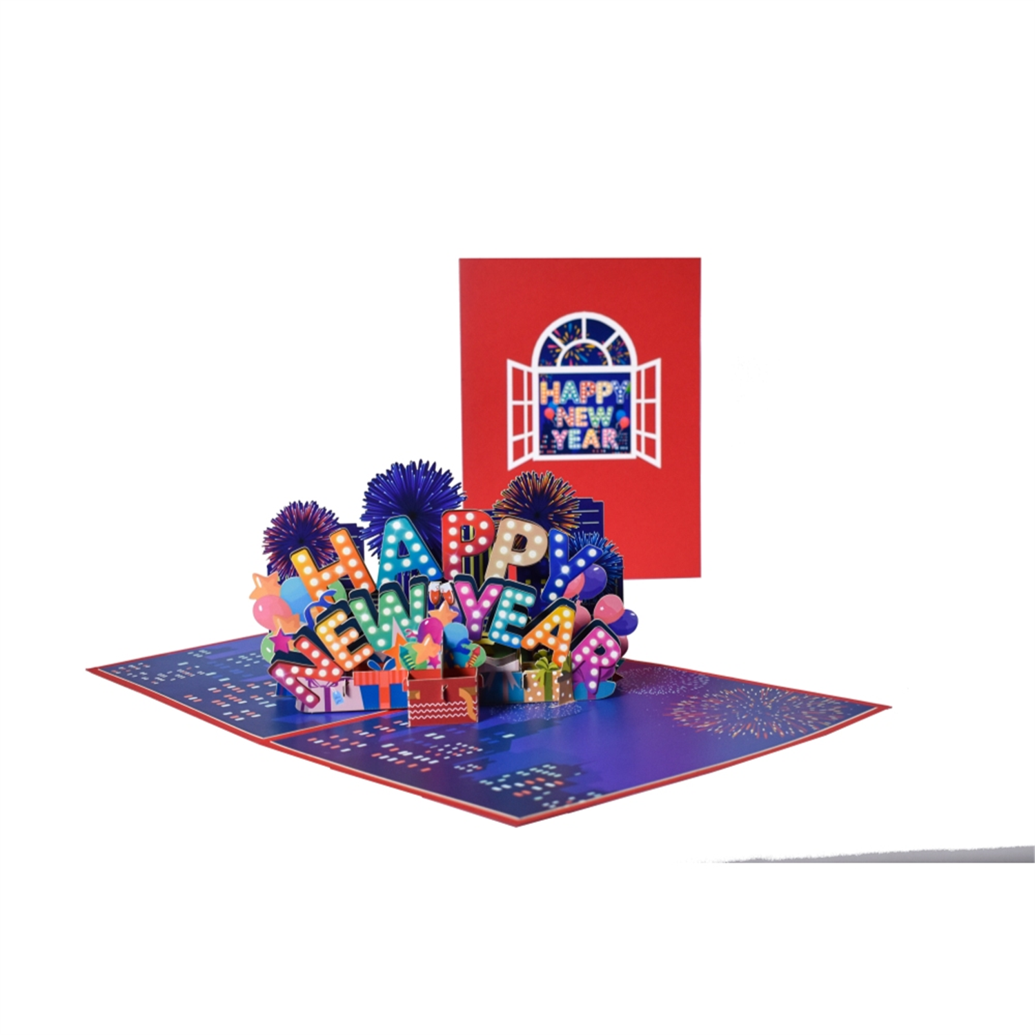 Brightfeel Midnight Magic New Year¿S 3D Pop Up Greeting Card - White