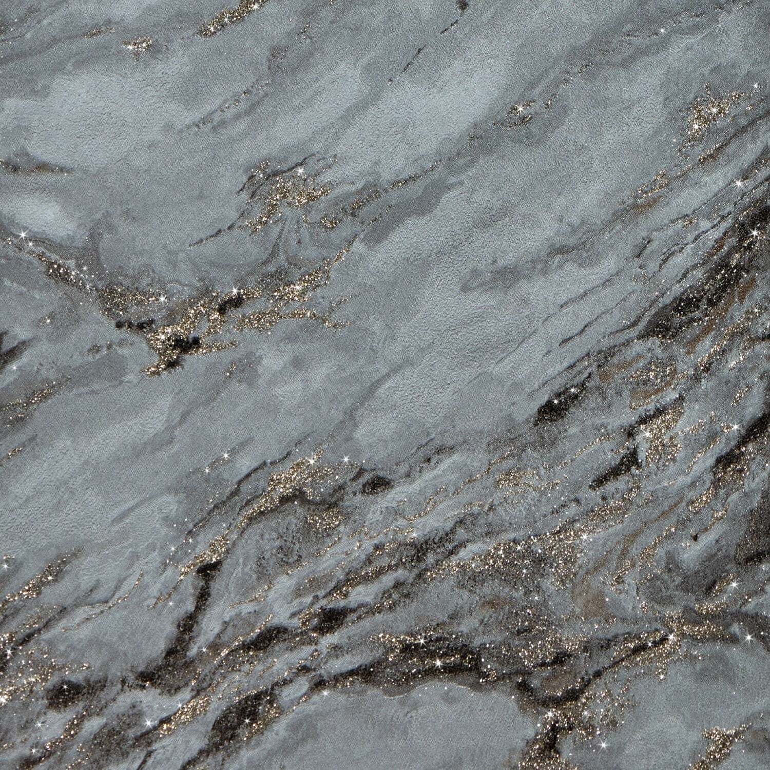 B&Q -  Sample Of Decadence Wallpaper In Grey And Charcoal With Gold Glitter - Image 2