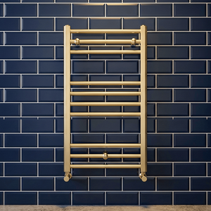 Balterley Central Heating Towel Pipe Straight Towel Radiator - Brushed Brass
