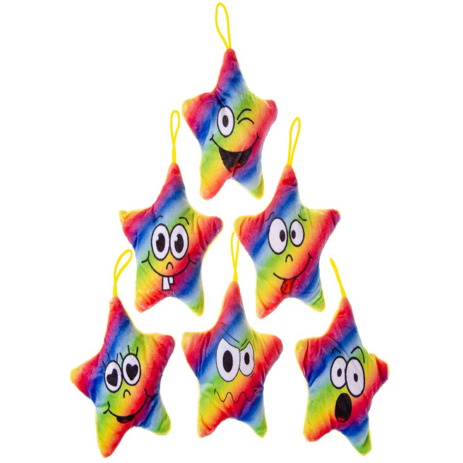 Single Plush Rainbow Star 10cm - Plush Gift Bag Filler Backpack Keychain - Image 2