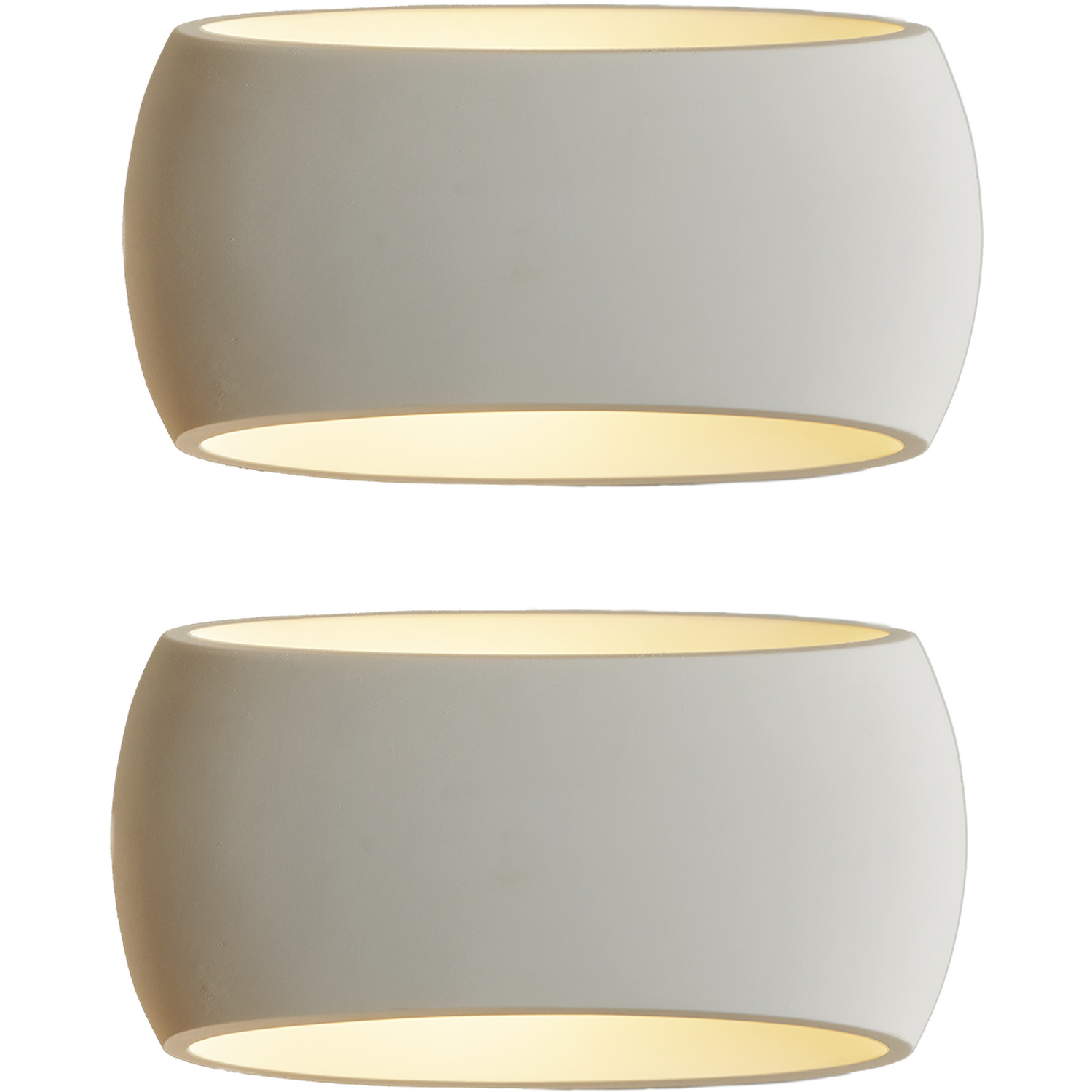 Harper Living Pack Of Two Oval Ceramic Wall Lights - White - White / 40W / 30Cm - Image 4