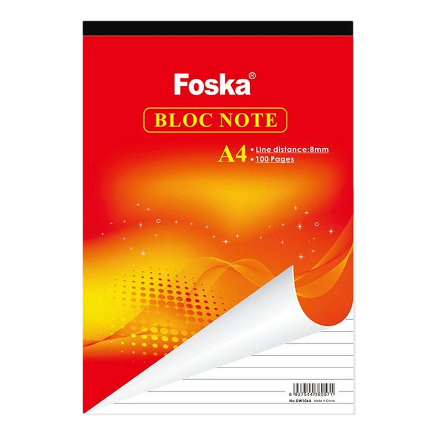 Foska A5 100 Pages Lined Notebook - A4 / A4