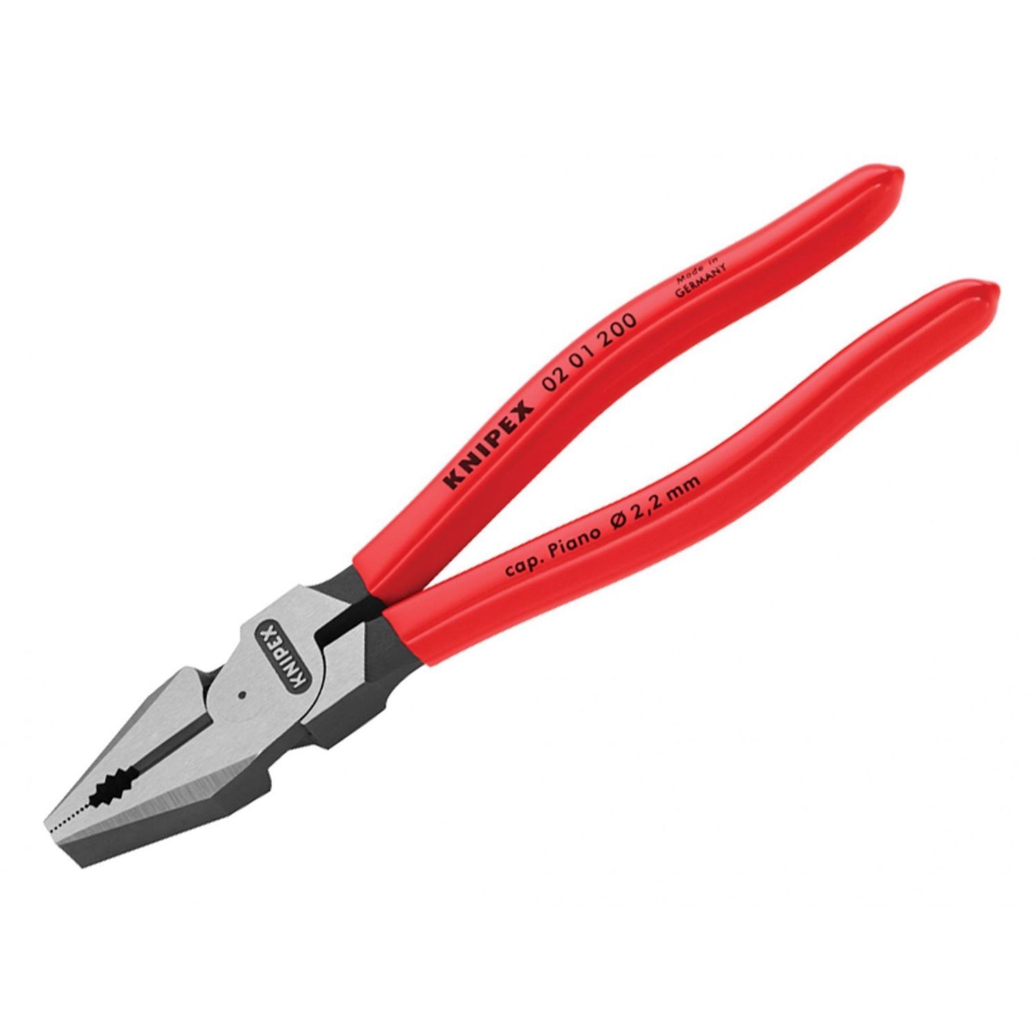 Knipex 02 01 Series High Leverage Combination Pliers, Plastic Coated Grip - Multi Colour