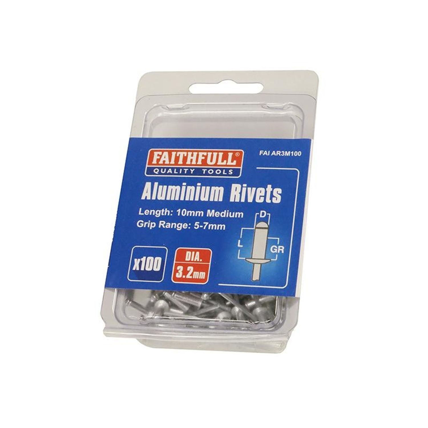 Faithfull Aluminium Rivets H - Multi Colour