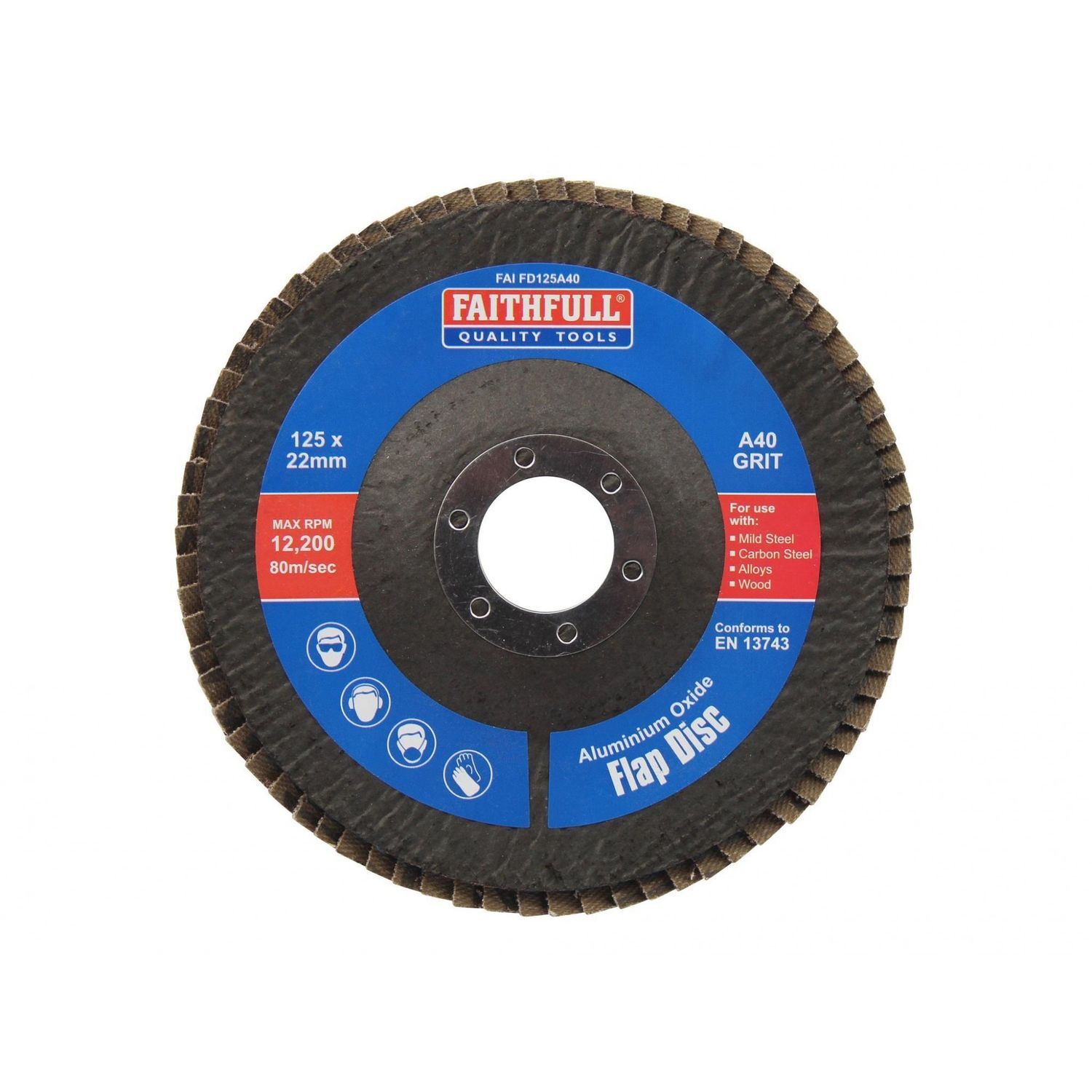 Faithfull Aluminium Oxide Flap Discs J - Multi Colour