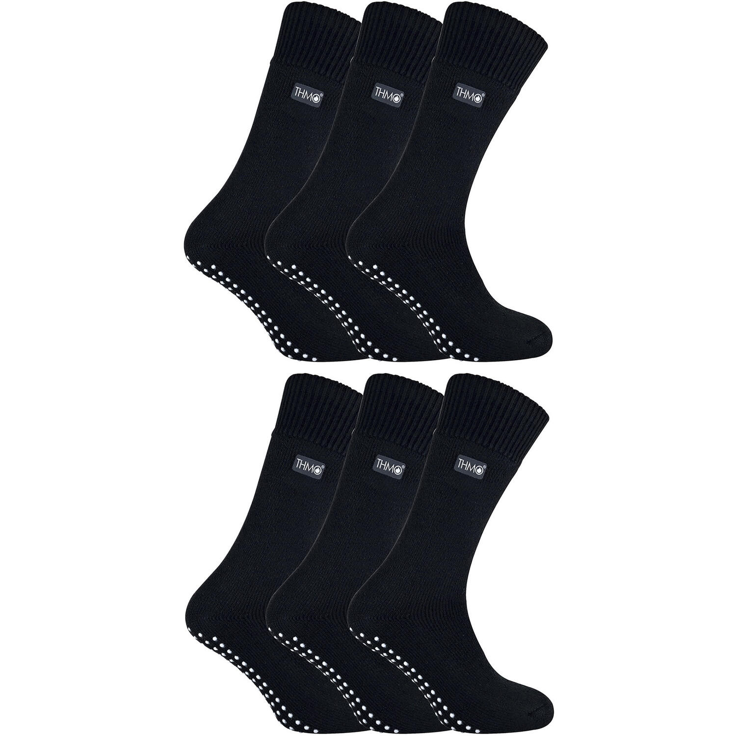 Heat Holders Thmo 6 Pairs Mens Fleece Lined Slipper Socks