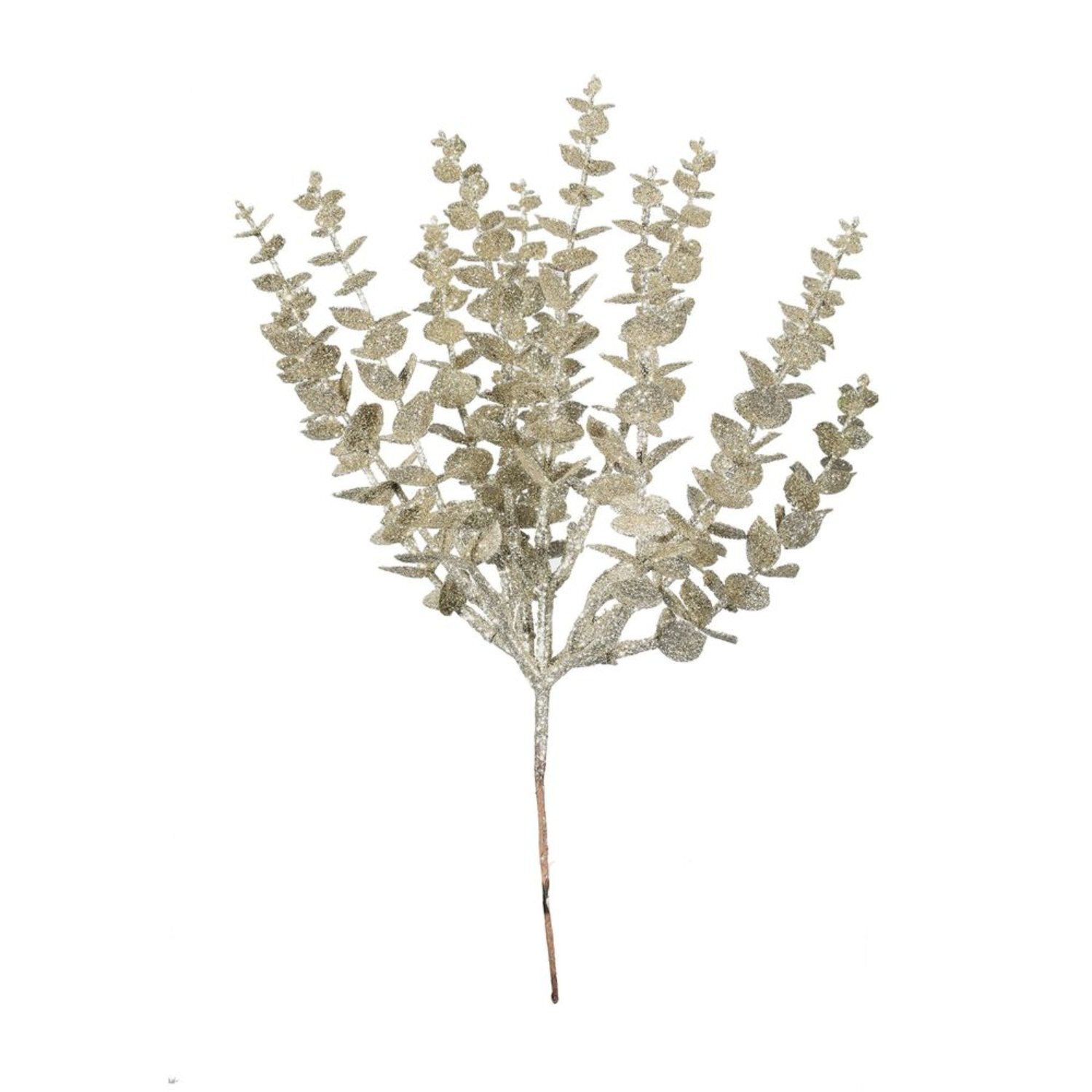  - Champagne Glitter Eucalyptus Bush H33Cm 2 PackGold - Image 3