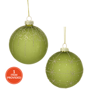 Glitter Olive Green Bauble