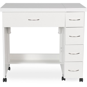 Alice Fold-out Sewing Cabinet with Drawers in Ash White