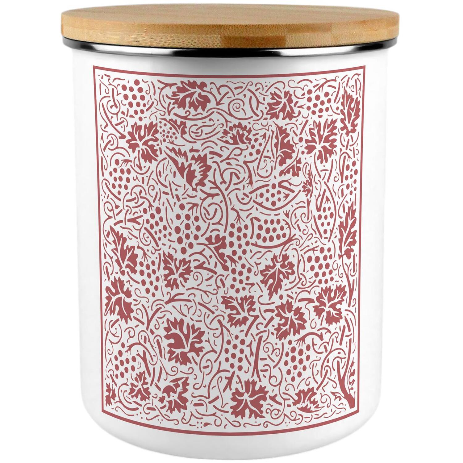 Extra Large Enamel Canister - Red Oak & Berries Kitchen/Home Storage Jar Gift - Image 2