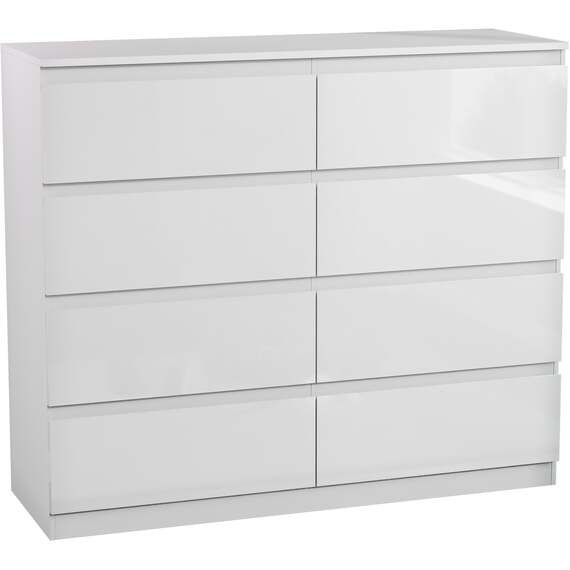 HD Designs High Gloss 8 Drawer Chest of Drawers