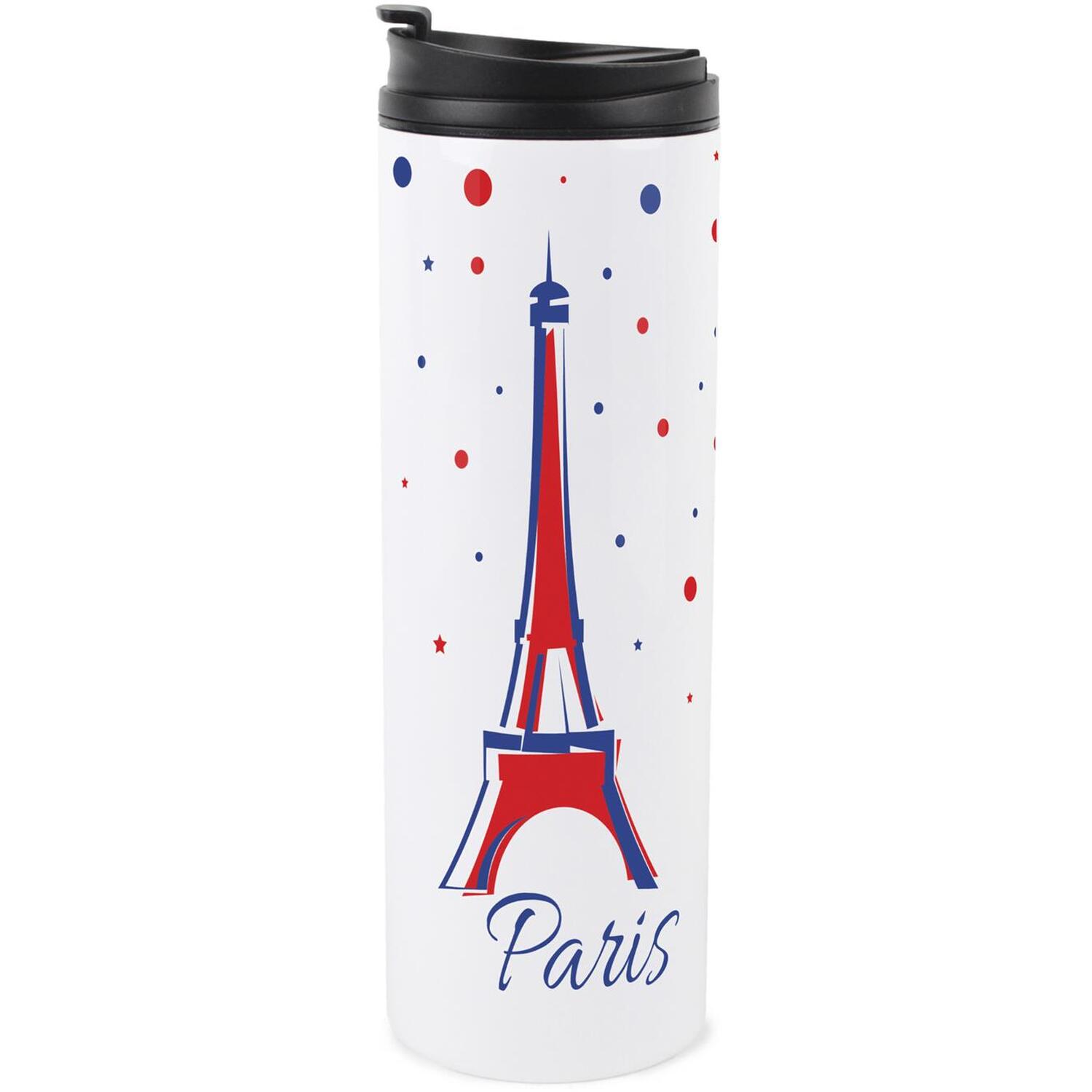 Purely Home Abstract Eiffel Tower Stainless Steel Travel Flask
