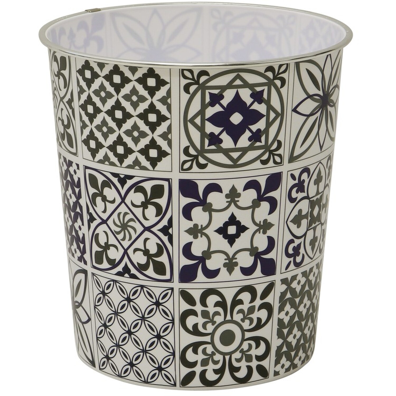 Mosaic Navy Waste Paper Bin - Navy
