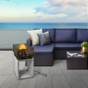 Teamson Home Rectangle Wood Burning Fire Pit
