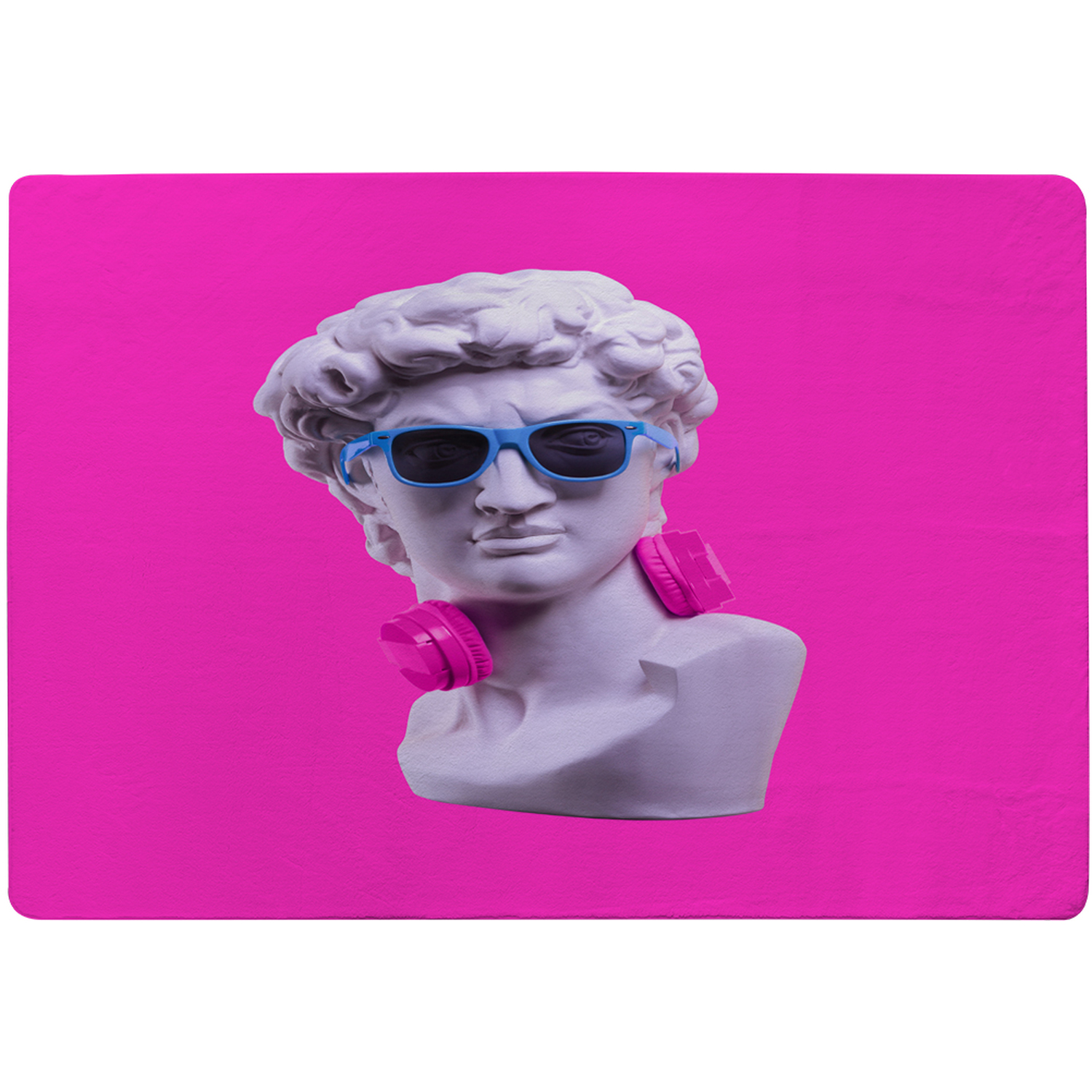 Plaster Statue Of David'S Head In Blue Sunglasses Designer Rug - Pink / 200cm thumbnail