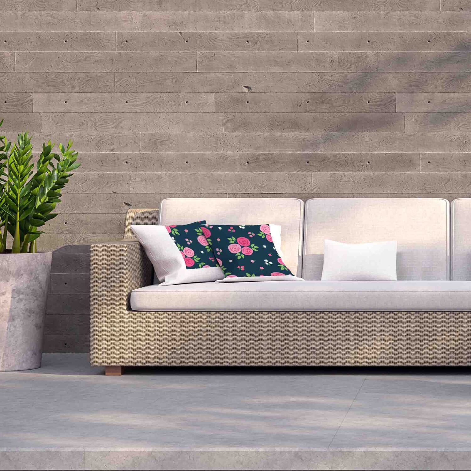 Hand Drawn Roses Outdoor Cushion - Pink / 60cm