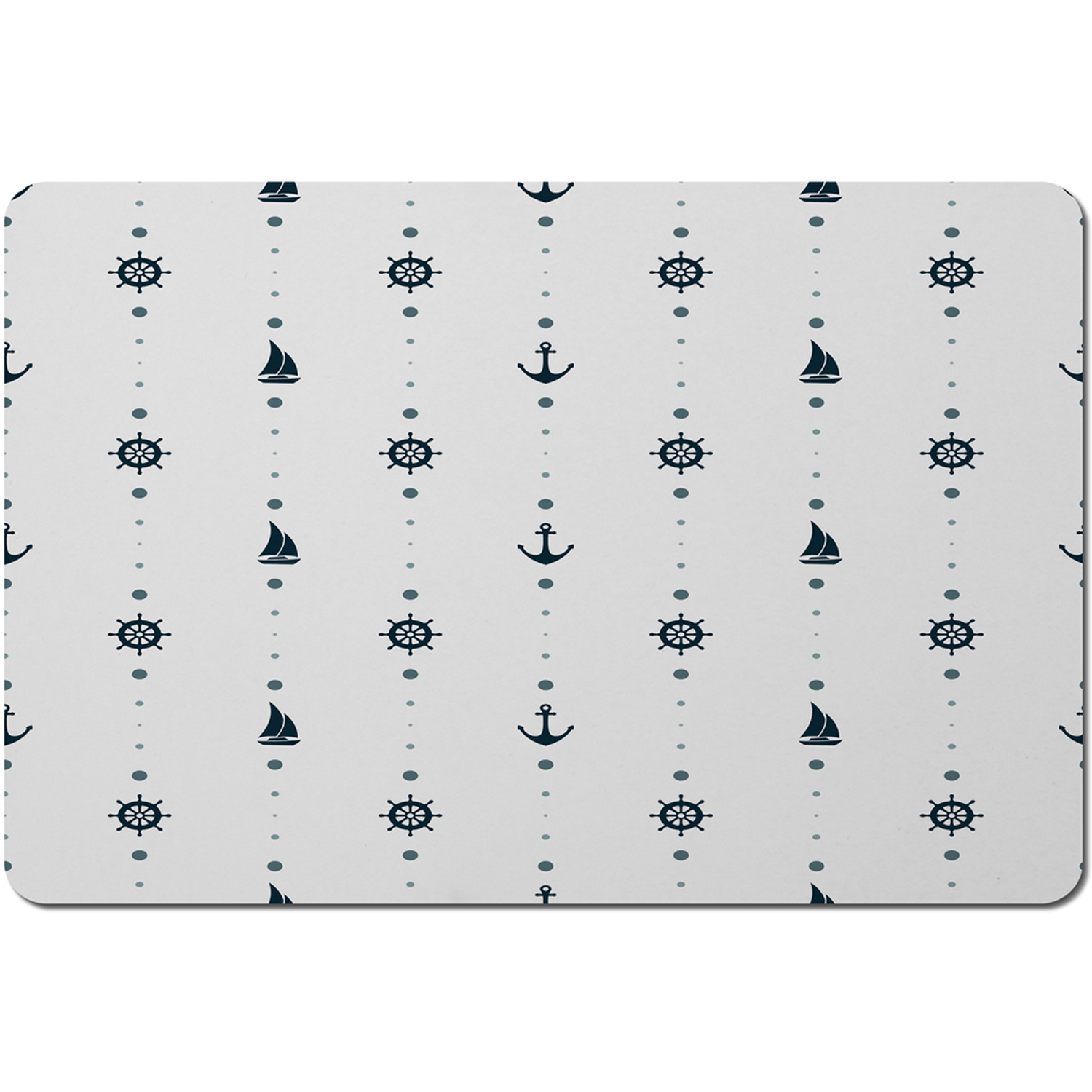 Anchor Wheel Sailboat Placemat - White