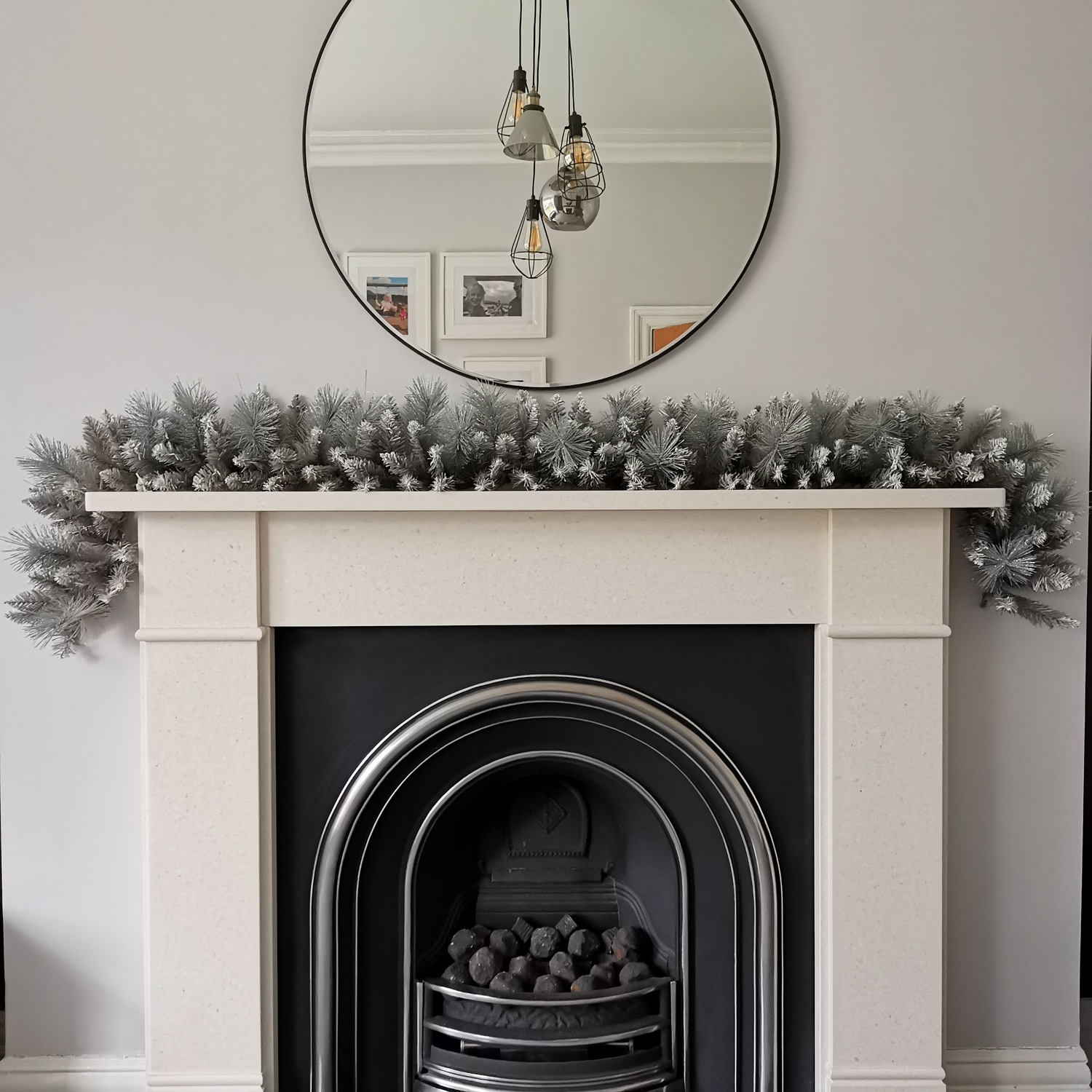 Premier 6ft (1.8m) Christmas Silver Garland with Glitter Tips - Silver