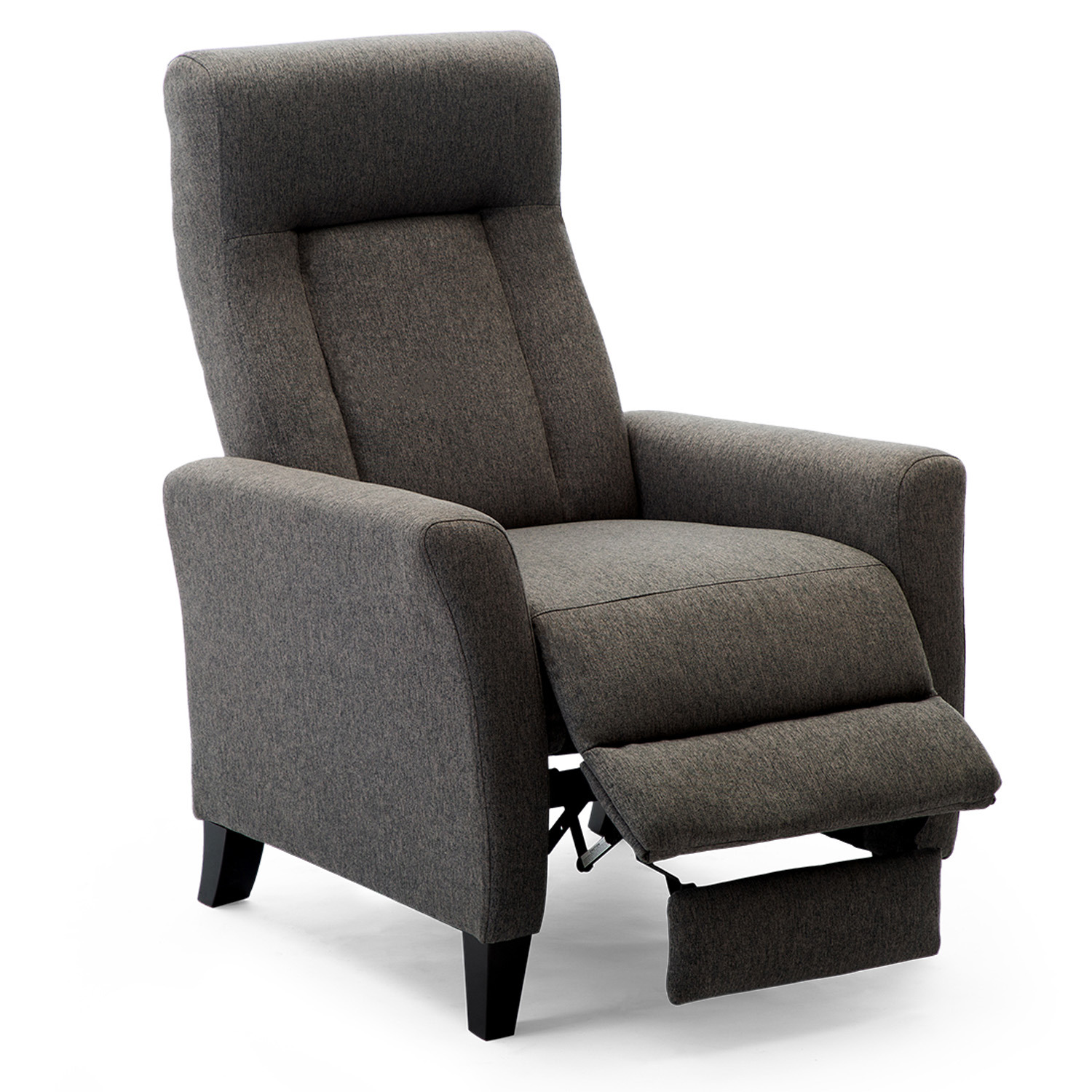 More4Homes - Eppleworth Linen Fabric Pushback Recliner Armchair - Grey thumbnail