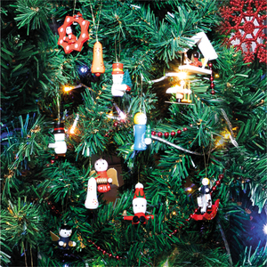 Wooden Christmas Hanging Decorations Pack of 12