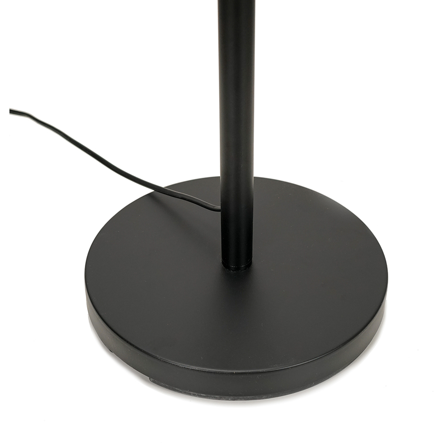 Charlie Floor Lamp With Natural Wicker Shade - Black