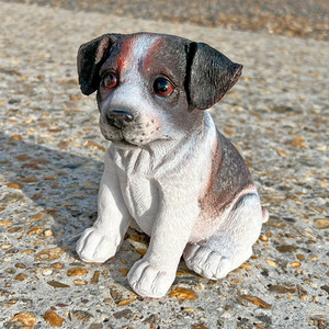 Sitting Black Jack Russell Terrier Puppy Dog Garden Animal Ornament