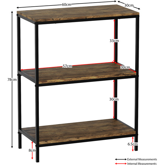 Brooklyn 3 Tier Bookcase