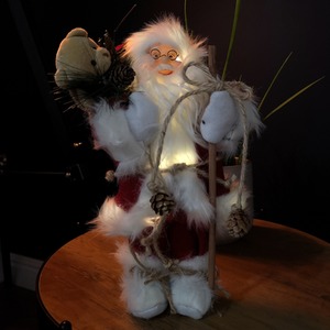 Standing Light up Santa with Woven Sack
