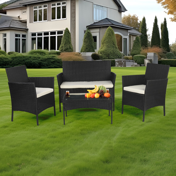 4 Seater Outdoor Garden Patio Rattan Furniture Set