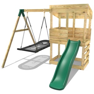 Cascades / 223cm Wooden Lookout Tower Playhouse with 6ft Slide shot 5043006