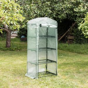 Plastic 4 Tier Mini Greenhouse - 3ft x 6ft - White