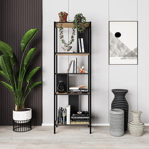 Mini Modern Bookcase Narrow 5 Shelves