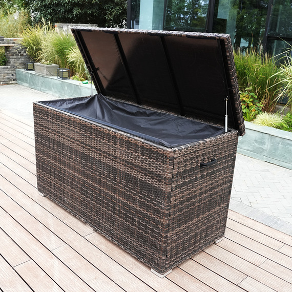 Waterproof Outdoor Rattan Storage Box with Aluminium Frame