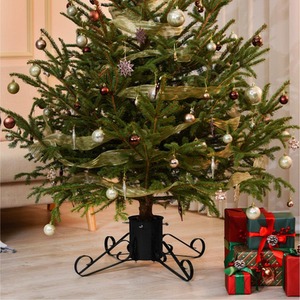 Traditional Scroll Leg Metal Christmas Tree Stand Large  - Black