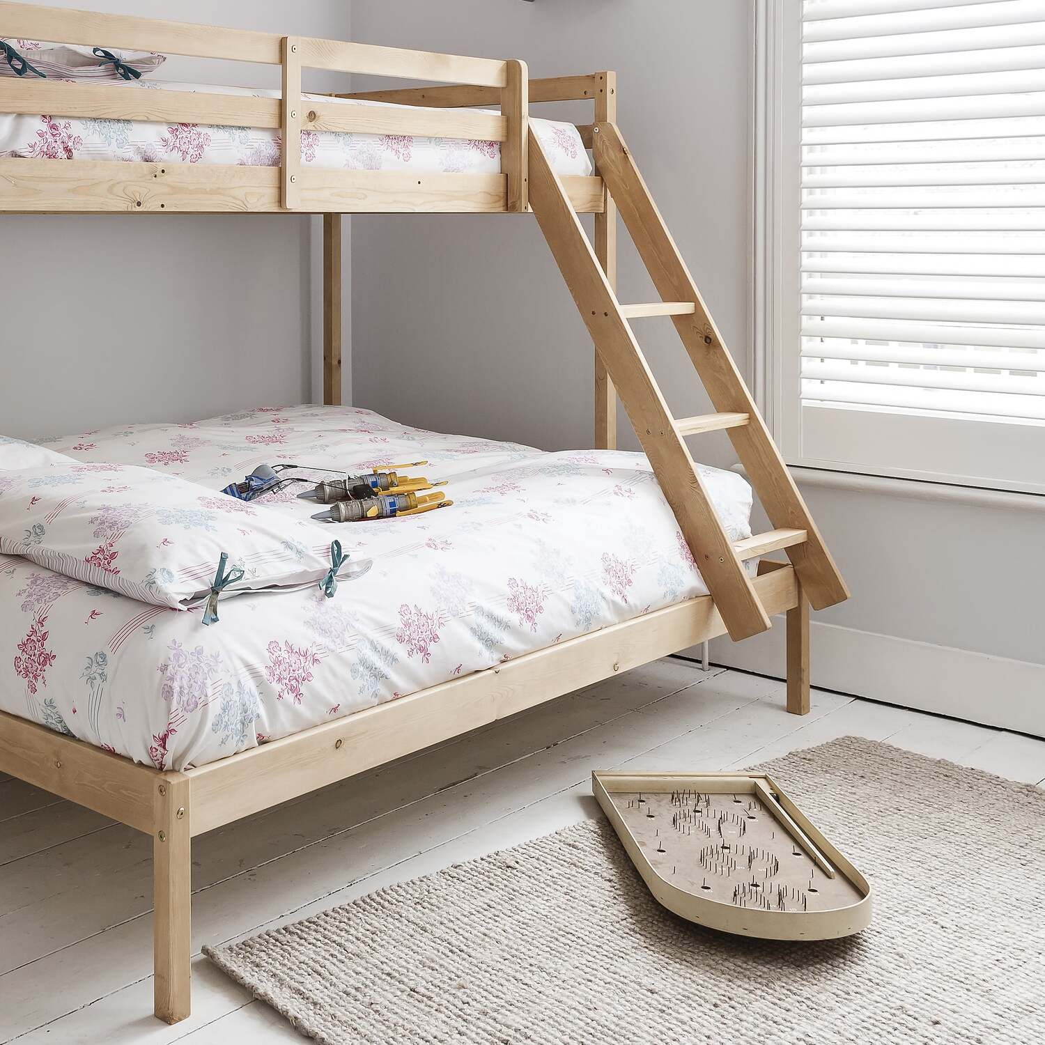 Kent Triple Bunk Bed In Natural Pine - Brown